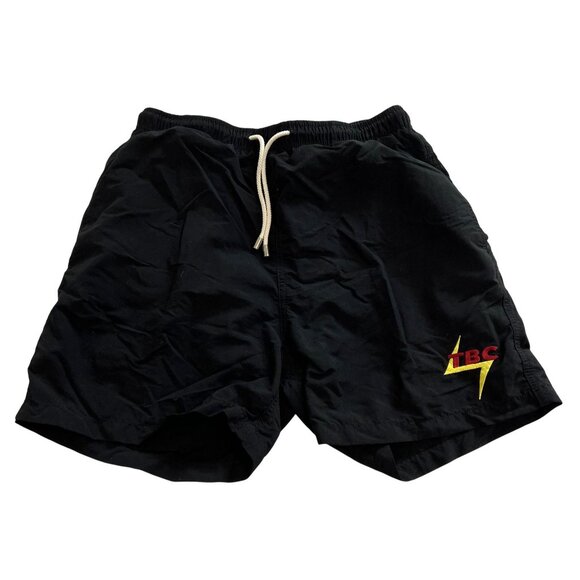 Solid & Striped TBC Swim Trunks in Black - Picture 1 of 3